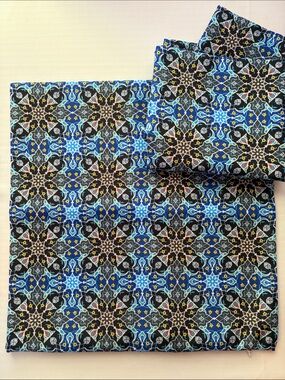 Geometric Blue Mosaic Pillow Covers
(2) shams  16” x 16”